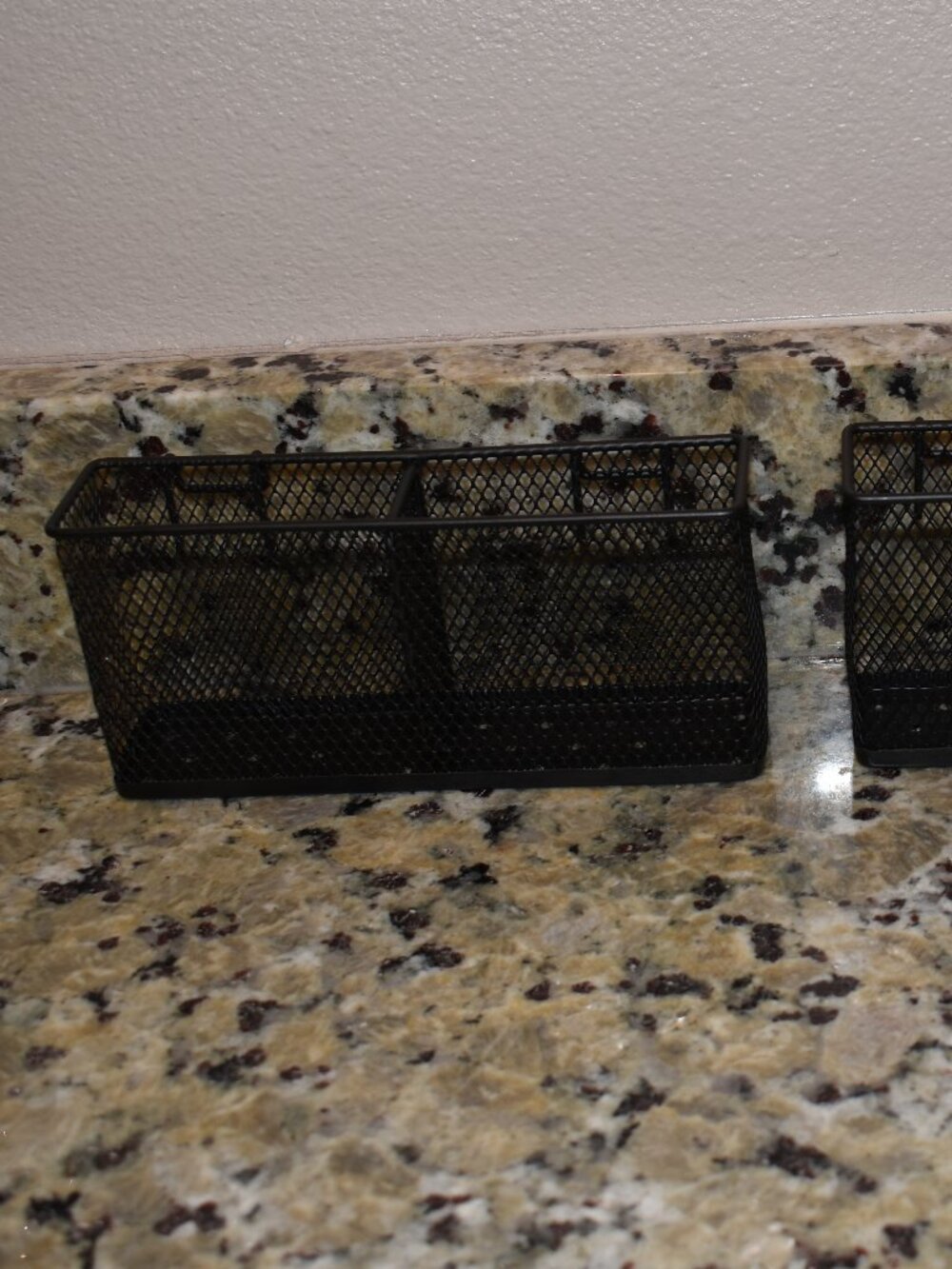 Set of (2) Black Mesh Desk Organizer Attachments
